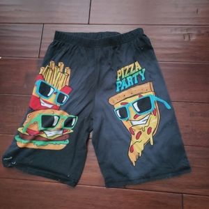 Boys  Black Faded Glory Pizza Party Sleep Shorts